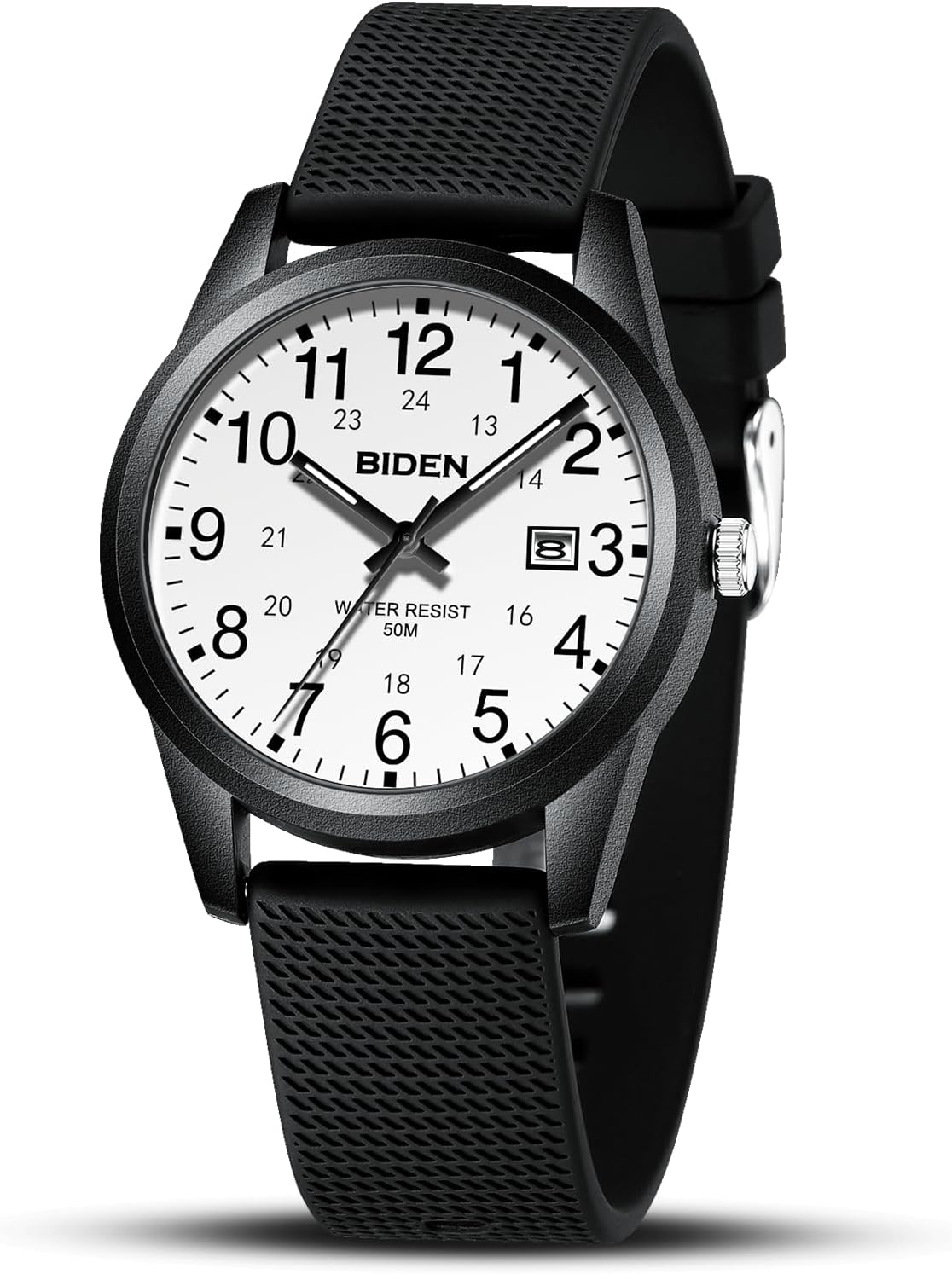 LN LENQIN Mens Watches Analog Quartz Sports Unisex 30M Waterproof Nurse Watch for Men Women Medical Professionals Military Time with Second Hand Glowing Easy to Read Dial