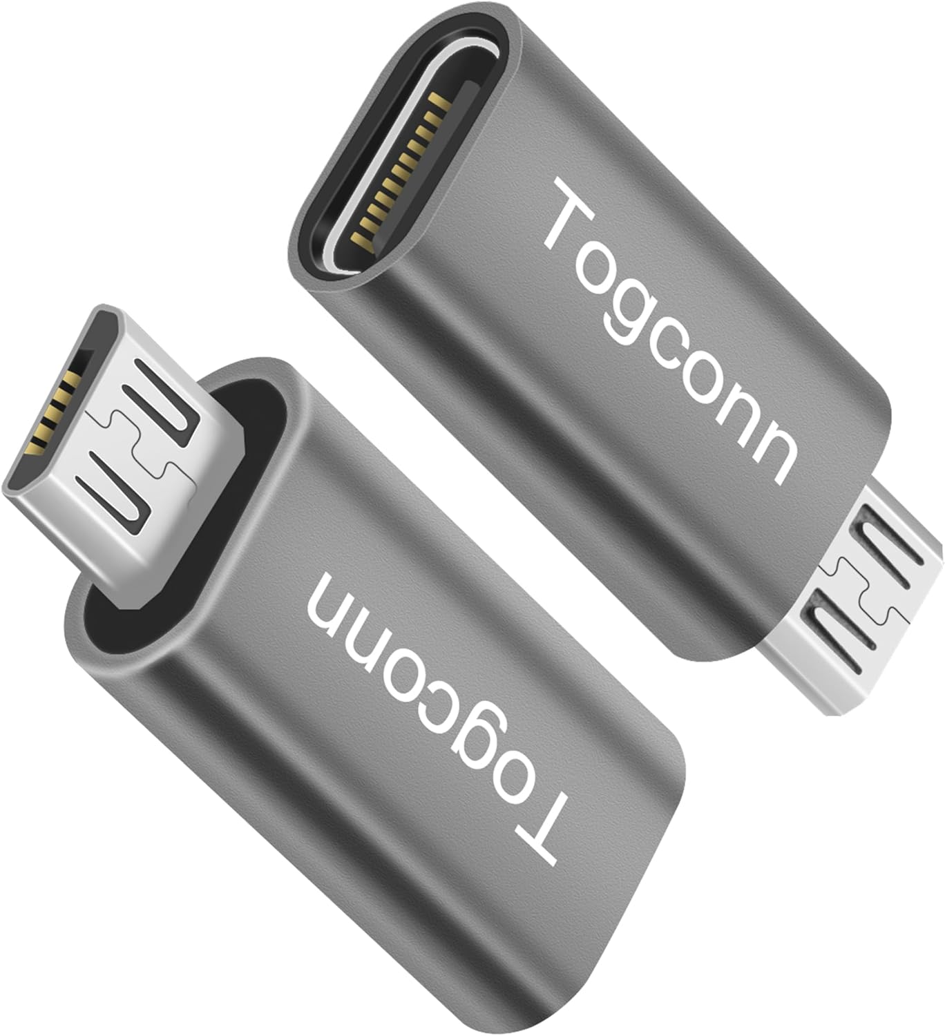 USB C to Micro USB Adapter 2 Pack, USB Type-C (Female) to Micro USB (Male) Convert Connector Support Charge & Data Sync Compatible with Galaxy S7 Edge, S6, Nexus 6/5 and Other Micro Devices