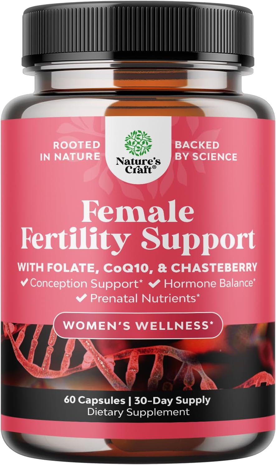 Fertility Supplement for Women with Prenatal Multivitamins - Female Fertility Support with Prenatal Choline Inositol Folate Chasteberry and CoQ10 Blend for Women to Promote Faster Conception