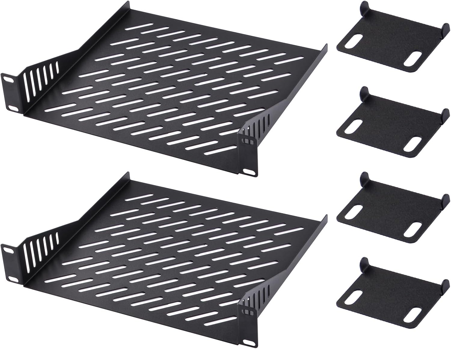 GeeekPi 10 inch 1U Server Rack Shelf Vented Rack Mount Cantilever Tray for 10 Inch Network Equipment Rack & Cabinet and DeskPi Rackmate T1/T0 (2PCS)