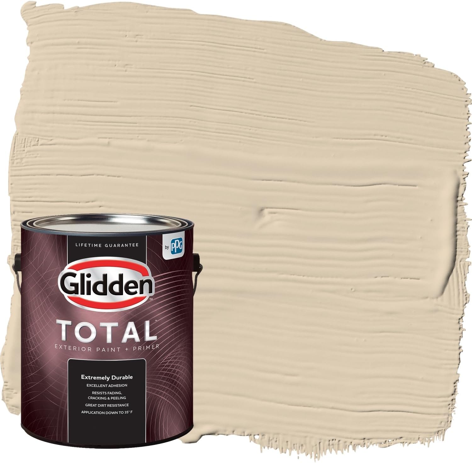 Glidden Total 1 gal. Seriously Sand/Beige Semi-Gloss Exterior Paint with Primer