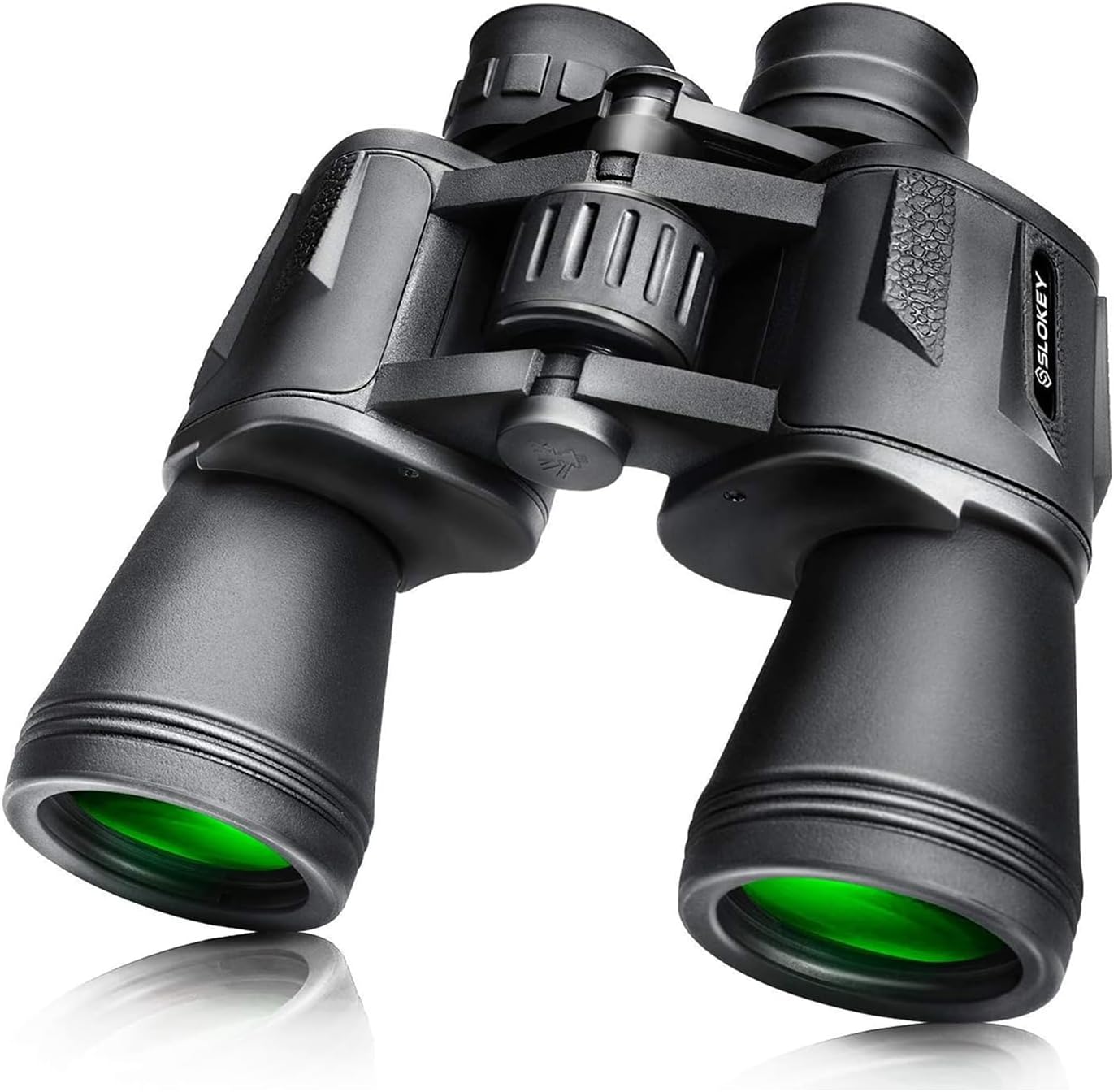 Slokey Discover The World 10x50 Binoculars - Powerful Adult Binoculars for Professionals, Hunting, Astronomy, Birds, Camping - Includes Suitcase, Strap, Chamois