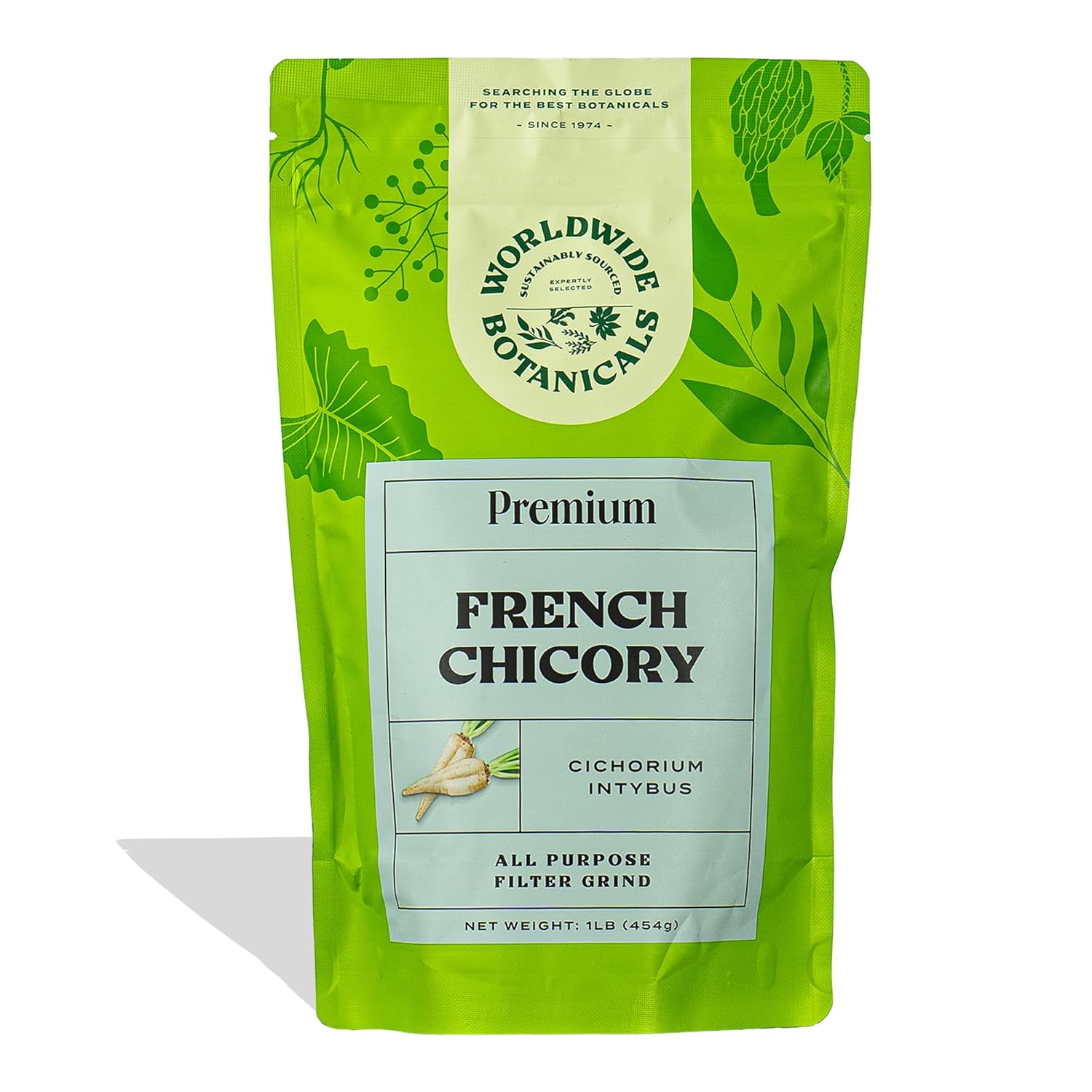 Worldwide Botanicals French Chicory Root, 1 Pound - Brew Like Coffee, Blend Roasted Chicory Root With Coffee, Prebiotic, Acid Free, Caffeine Free, Kosher