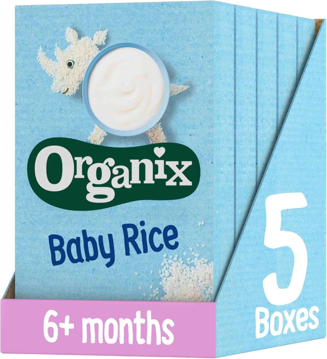 Organix Baby Rice, Organic Weaning Snack, 6+ Months 100 g (Pack of 5)
