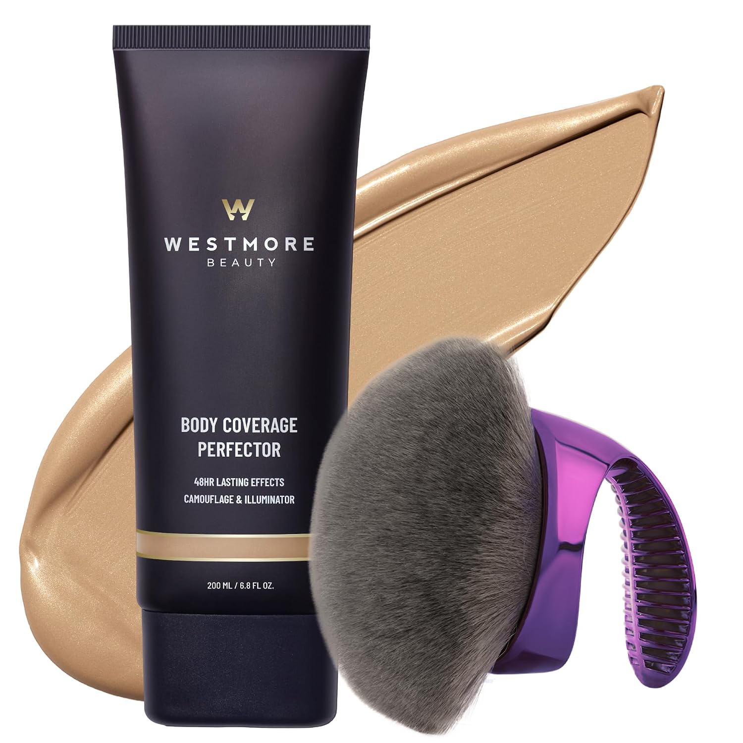 Westmore Beauty Body Coverage Perfector & Brush - Waterproof Leg Makeup- 1N