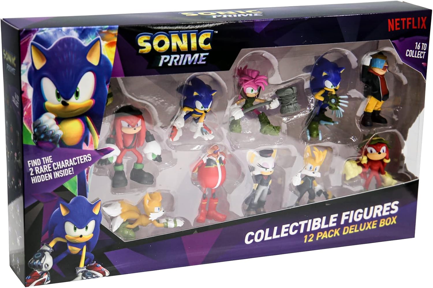 BANDAI Sonic Prime Collectable Figures 12 Pack Set 1 | 12 6.5cm Sonic The Hedgehog Models Based On The Sonic Prime Netflix TV Show | Sonic Toys Make Great Gaming Merchandise For Adults And Kids