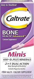 Caltrate Minis 600 Plus D3 Plus Minerals Calcium and Vitamin D Supplement Tablets, Bone Health and Mineral Supplement for Adults - 150 Count