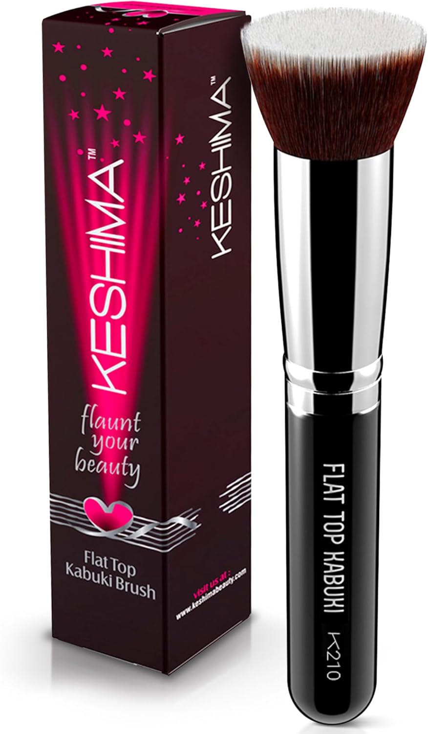 Flat Top Kabuki Foundation Brush By KESHIMA - Premium Makeup Brush for Liquid Foundation, Cream, and Powder - Buffing, Blending Brush, Face Brush