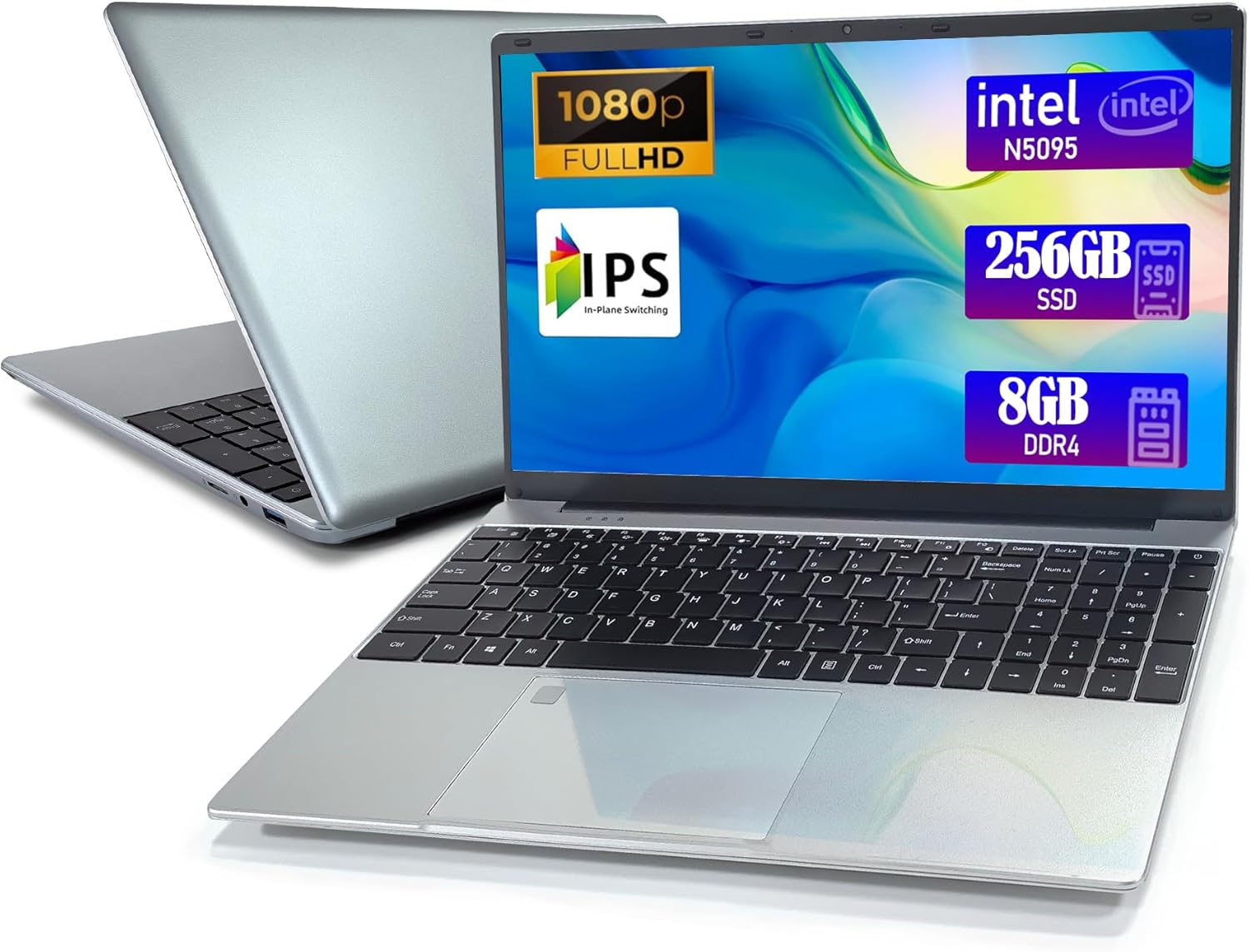 Laptop - Laptop Computer, 15.6 Inch Laptops, 8GB DDR4 RAM 256GB SSD, Celeron N5095, Computers with Win 11, 1920 x 1080 Display, Type-C, HD for Businesses and Students
