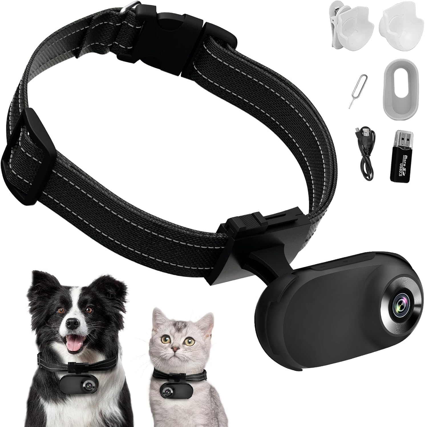 HD 1080P Cat Camera Collar with Video Record Wireless Mini Sport Cam,Small Action Cameras,Body Camera for Pet Supplies/Stuff,Outdoor/Inoor Birthday Gift No WiFi, t-ydxj-0618