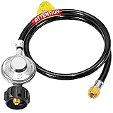 GasSaf 6 Feet Low Pressure Propane Regulator with CSA Certified LPG Hose Most LP Gas Grill, Heater and Fire Pit Table，3/8 Female Flare Nut