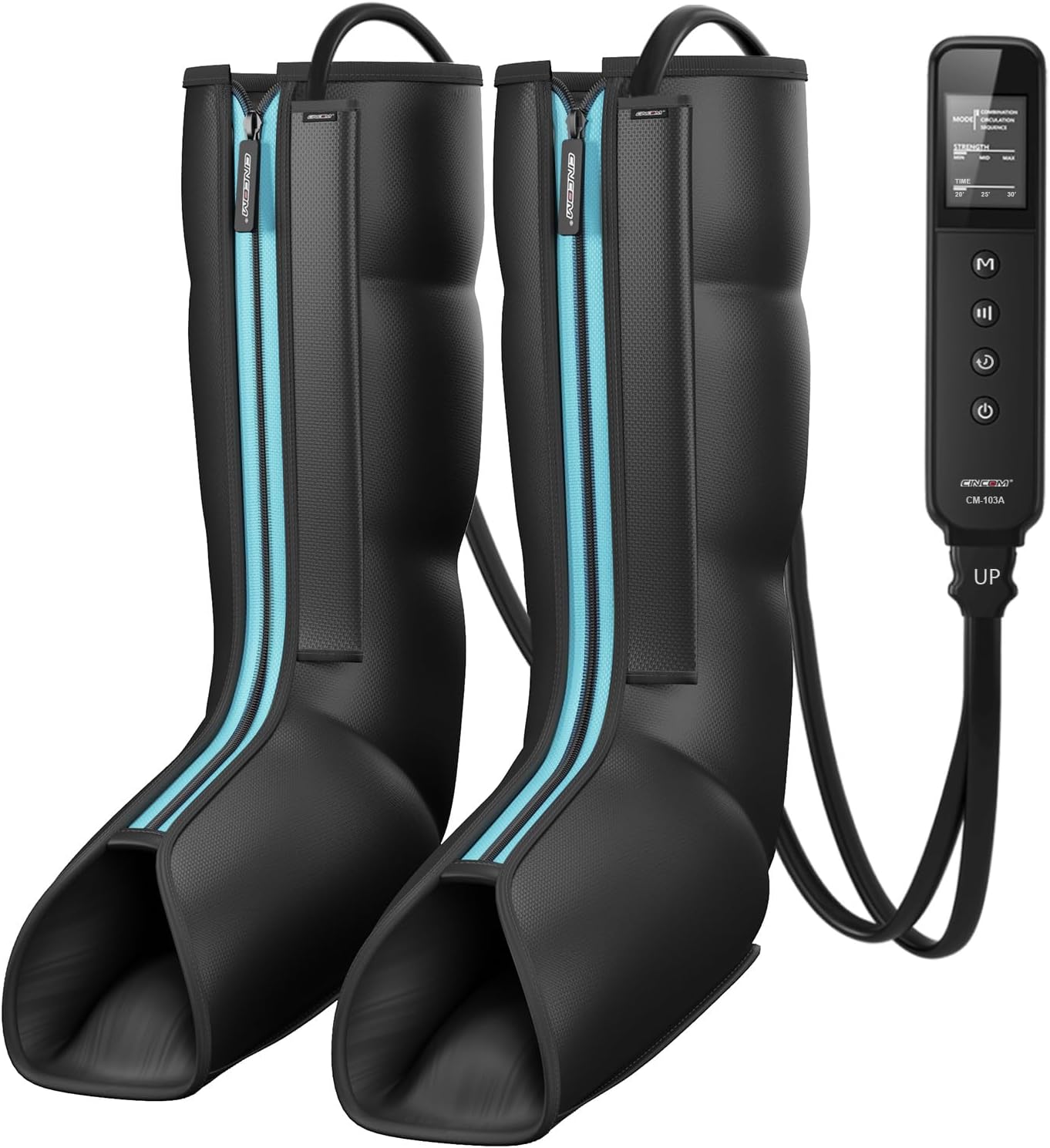 CINCOM Leg Massager for Circulation and Pain Relief, Air Compression Massager for Foot and Leg Helpful for Lymphedema Edema Restless and Relaxation Birthday Gift for Women Men