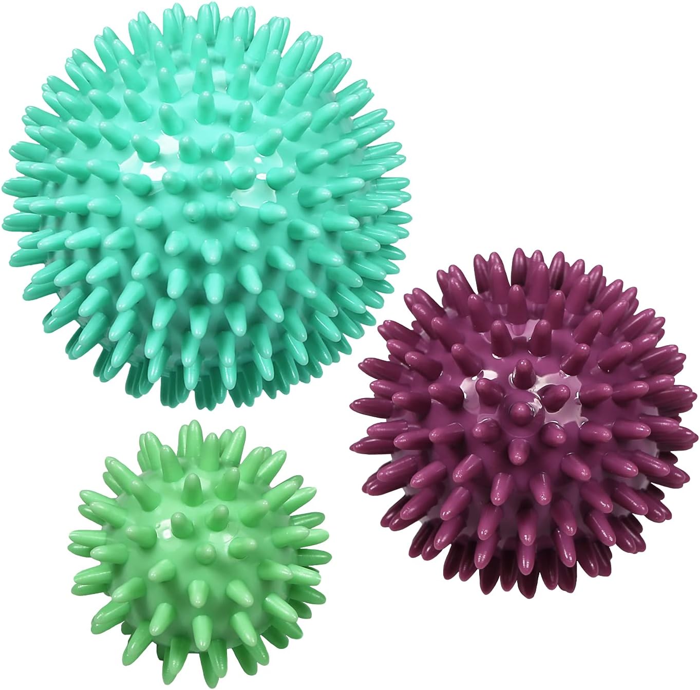 Spiky Massage Ball - Pack of 3 by ResultSport - 6cm, 8cm, 10cm - Plantar Fasciitis Recovery, Trigger Point Massage - Myofasical Relief, Exercise Stress Ball, Physio Pilates
