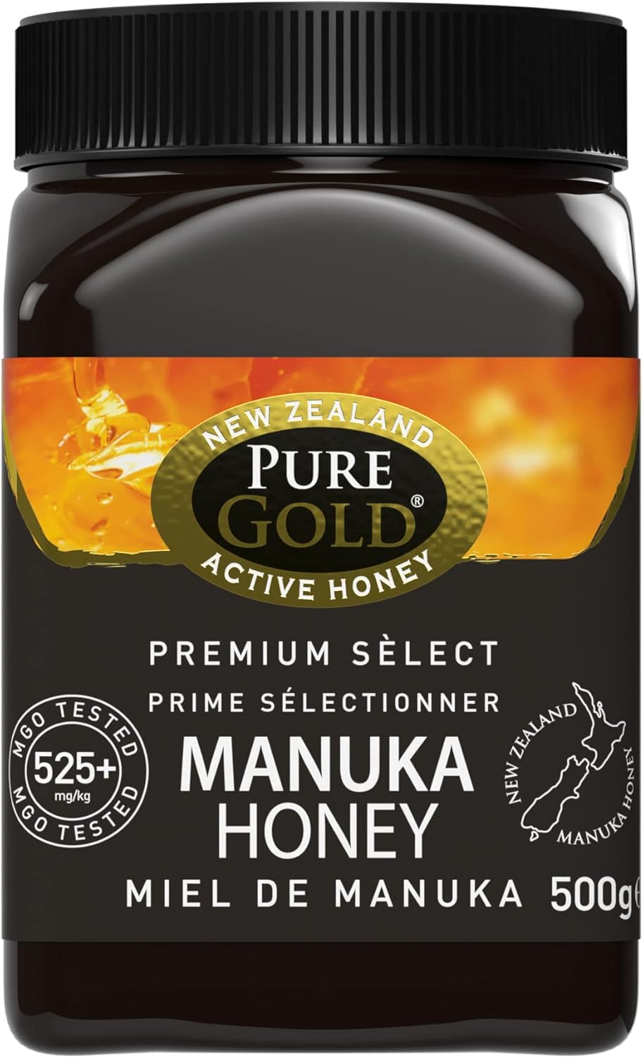 Manuka Honey 525+ MGO Certified Pure Gold Premium Manuka Honey 500g, (packaging may vary)