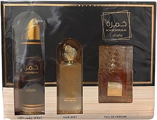 Khamrah Collection Gift Set Limited Edition - Eau De Parfum 100Ml 3.4Oz + Hair Mist 50Ml + Perfume Spray 200Ml 6.8Oz