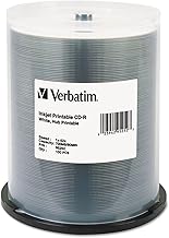 Verbatim CD-R 700MB 52X White Inkjet Hub Printable Recordable Media Disc - 100pk Spindle