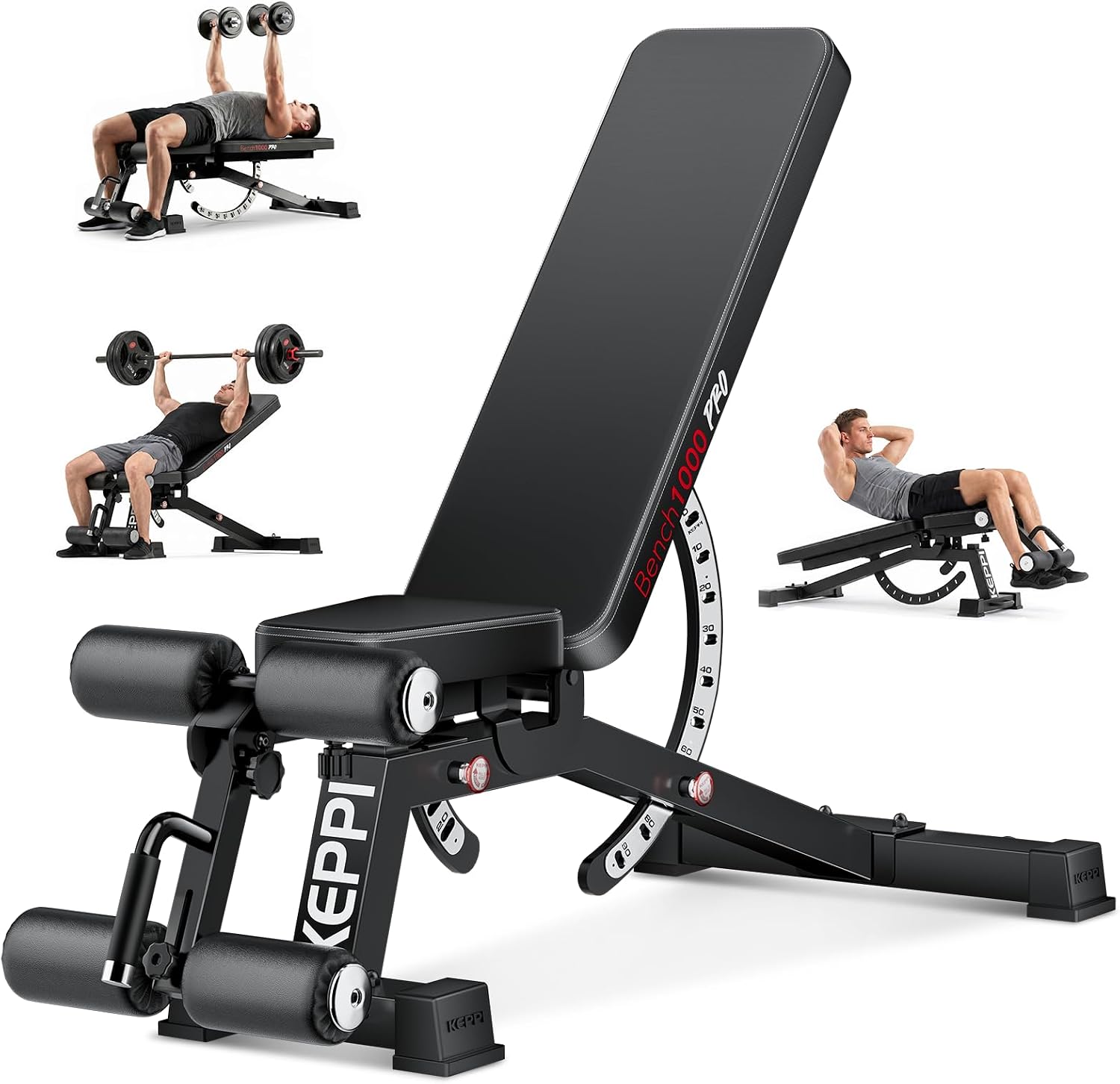 Adjustable Weight Bench, Commercial Grade 1200LB Workout Bench Press Set for Home Gym Strength Training Exercise, Incline Bench with 12+3 Adjustable Backrest&Seat Positions for Full Body Fitness