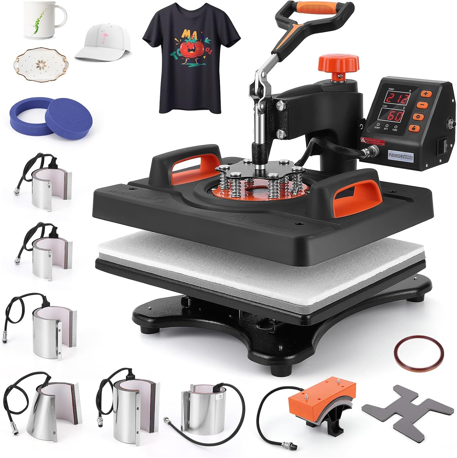Heat Press Machine 11 in 1 Professional Sublimation Machine 15" X 12" Swing Away Shirt Printing Heat Transfer Digital Industrial-Quality Heat Press Machine for T Shirts Mug Hat Plate