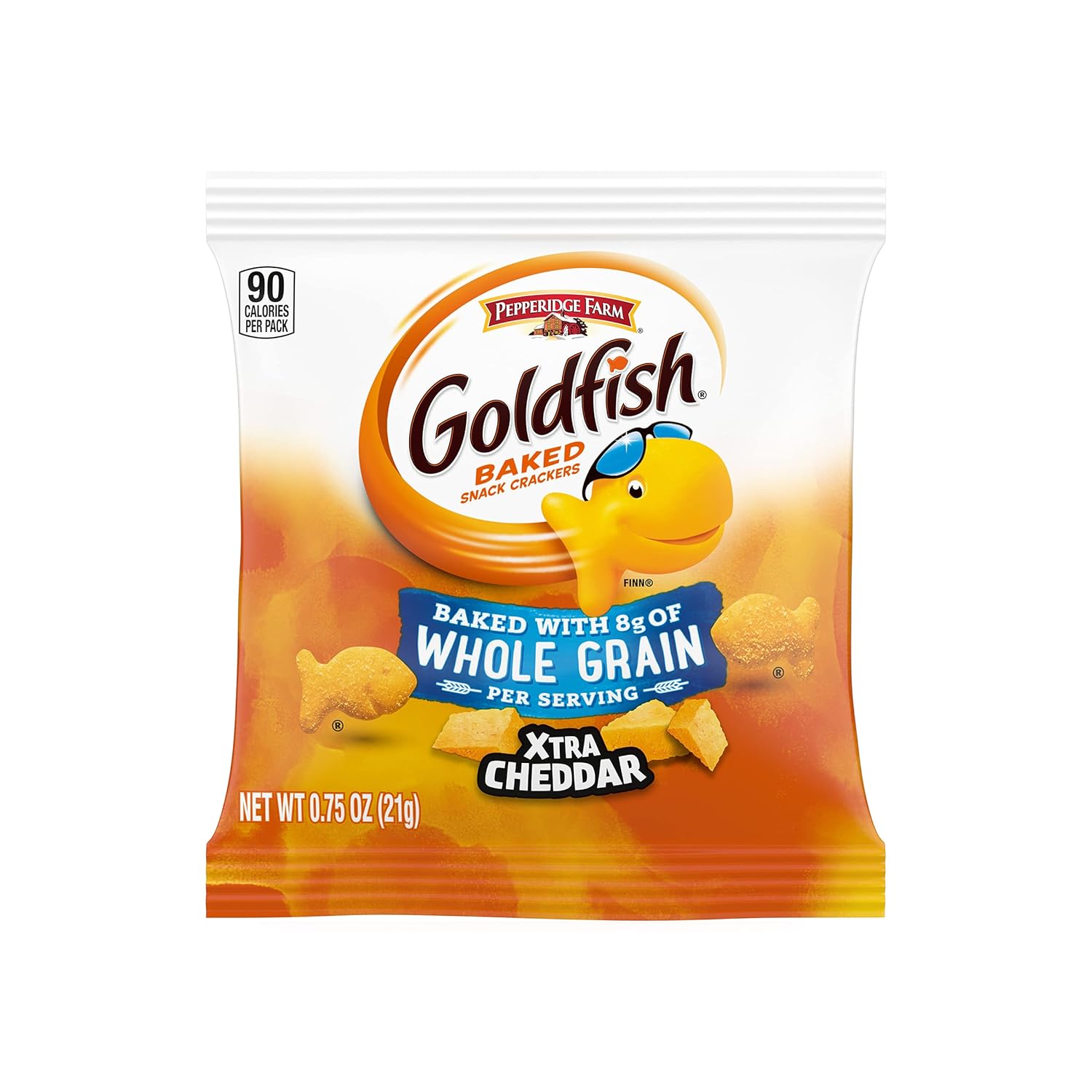 Pepperidge Farm Goldfish Foodservice Goldfish Baked with Whole Grain Crackers - Xtra Cheddar .75 Ounces, Pack of 300