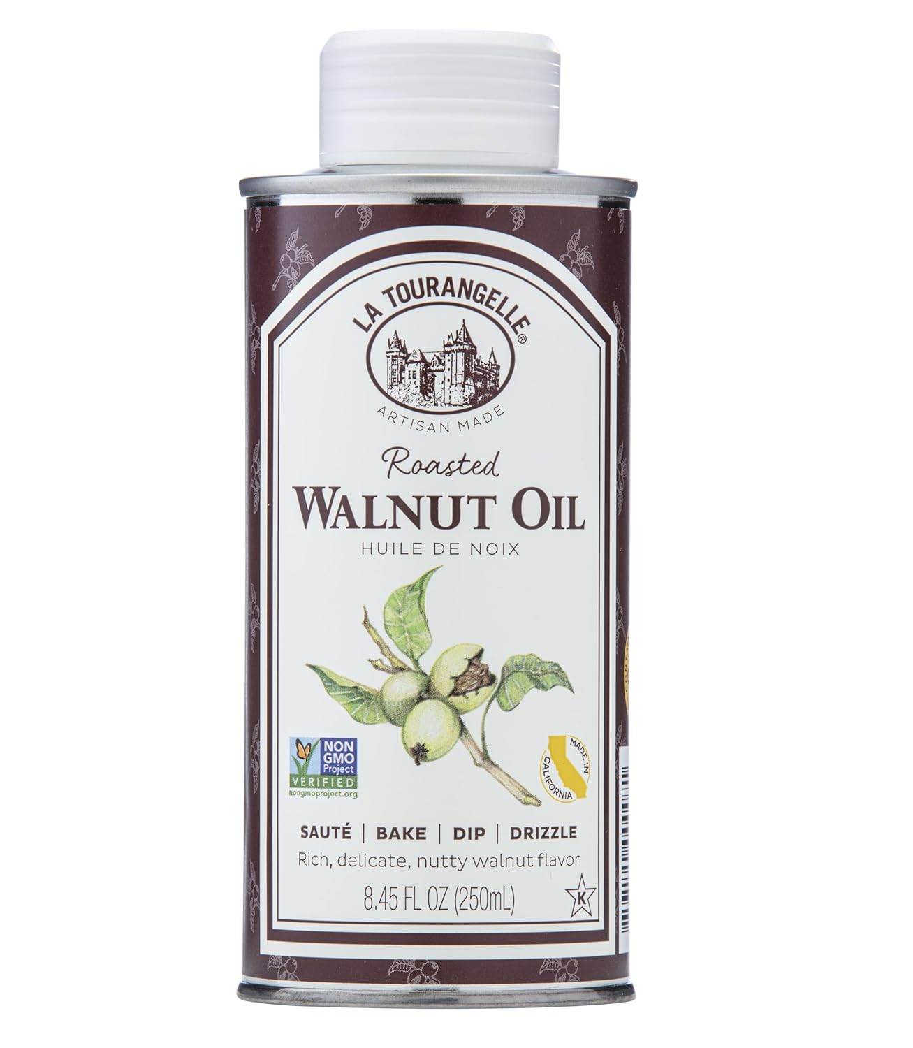 La Tourangelle, Roasted Walnut Oil, Plant-Based Source of Omega-3 Fatty Acid, Cooking, Baking, & Beauty, 8.45 fl oz
