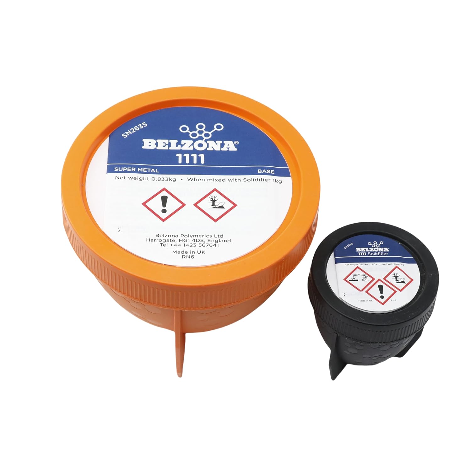 Belzona 1111 Super Metal 1Kg Kit Epoxy Resin Repair Composite Two Components Parts Base + Solidifier Metal Repair Resurfacing Pail Solvent Free for Silicon Steel Alloy