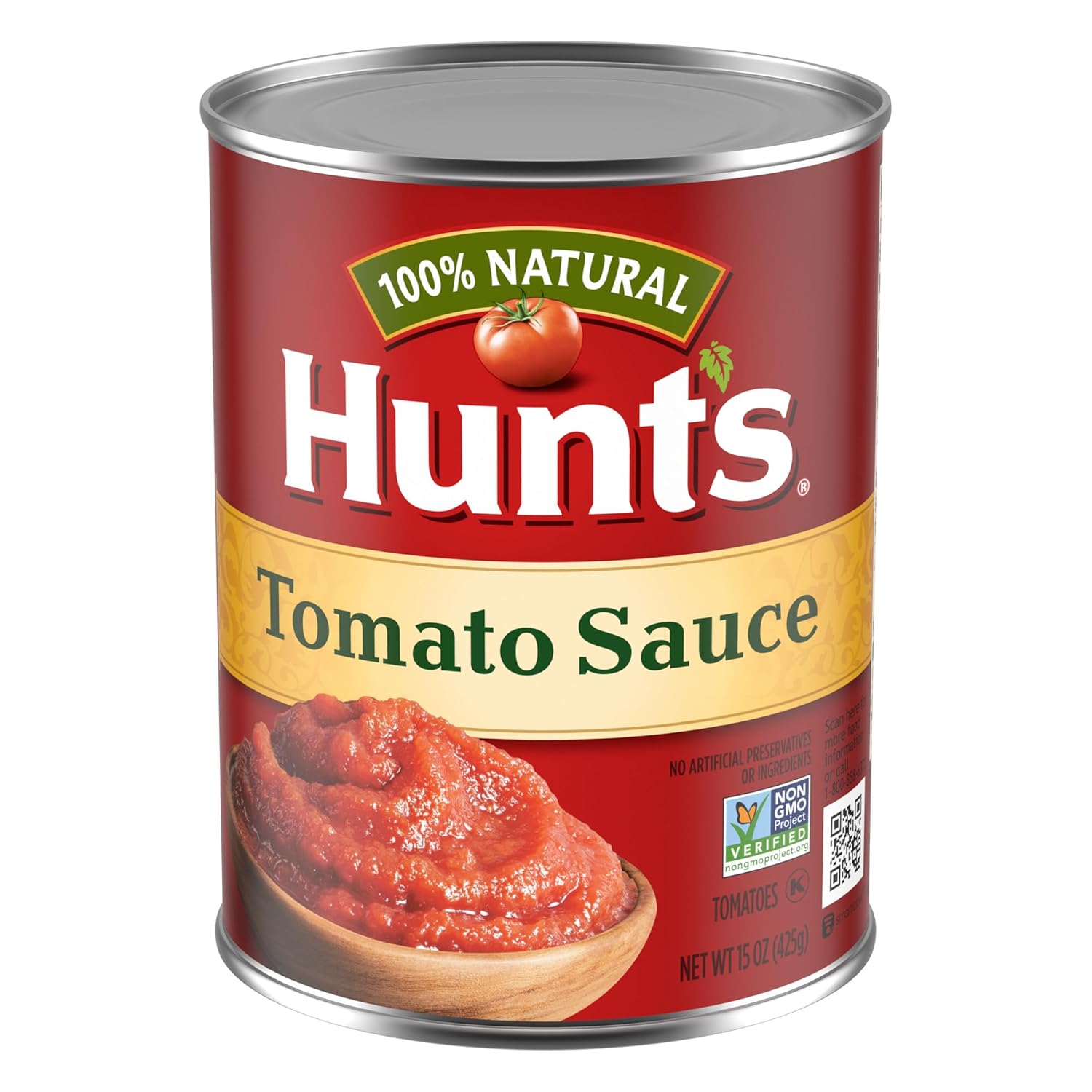 Hunt's 100% Natural Tomato Sauce, Canned Tomato Sauce, 15 Oz.