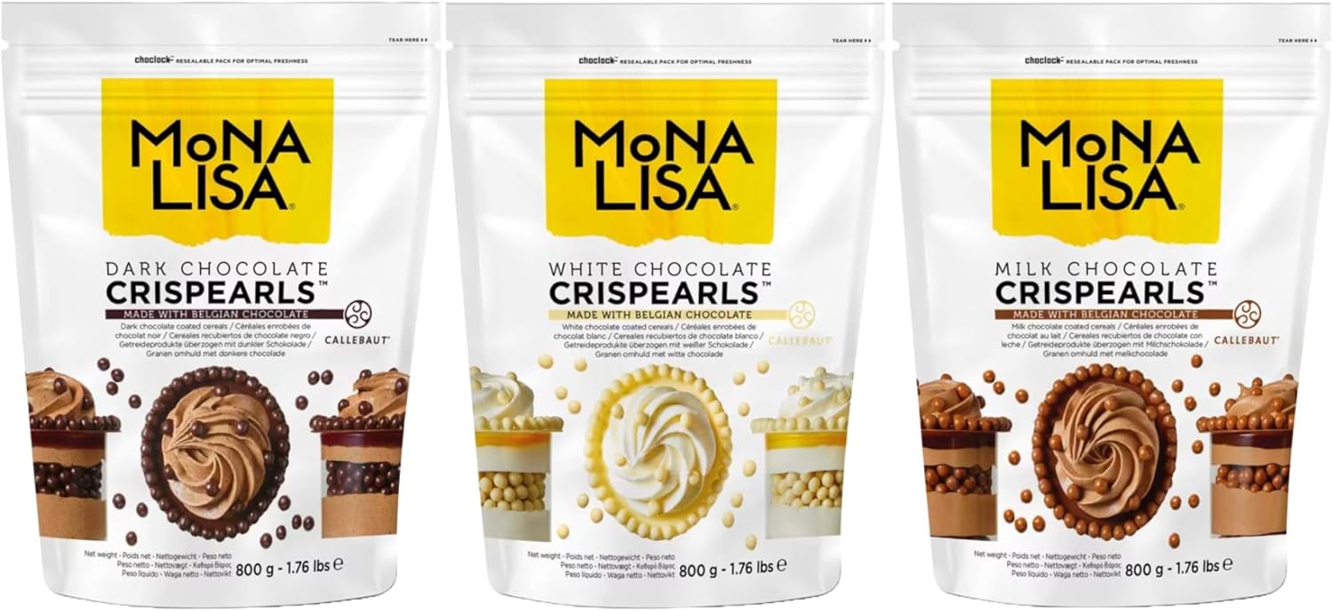 Callebaut CRISPEARLS Bundle - WHITE, MILK and DARK - (3 x 800g)