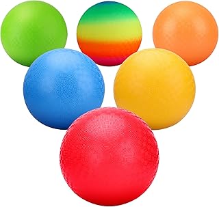 EVERICH TOY Playground Balls 8.5 Inch Dodgeball-Kickball for Kids and Adults-Outdoor Ball Games for Kids with Pump(Pack of 6 Balls)