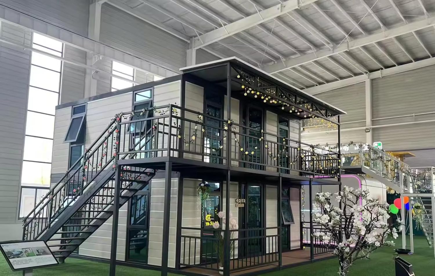 Quick.Simple.Easy SEQ Fully Equipped Double Story 2 bedrooms prefab Expandable Container House 40ft by 20ft Luxury Home with Terrace, Shipped Assembled