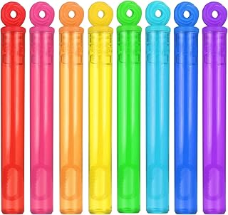 32-Piece 8 Colors Mini Bubble Wands Assortment Party Favors Toys for Kids Child, Christmas Celebration,Thanksgiving New Year, Themed Birthday,Wedding, Bath Time,Summer Outdoor Gifts for Girls Boys
