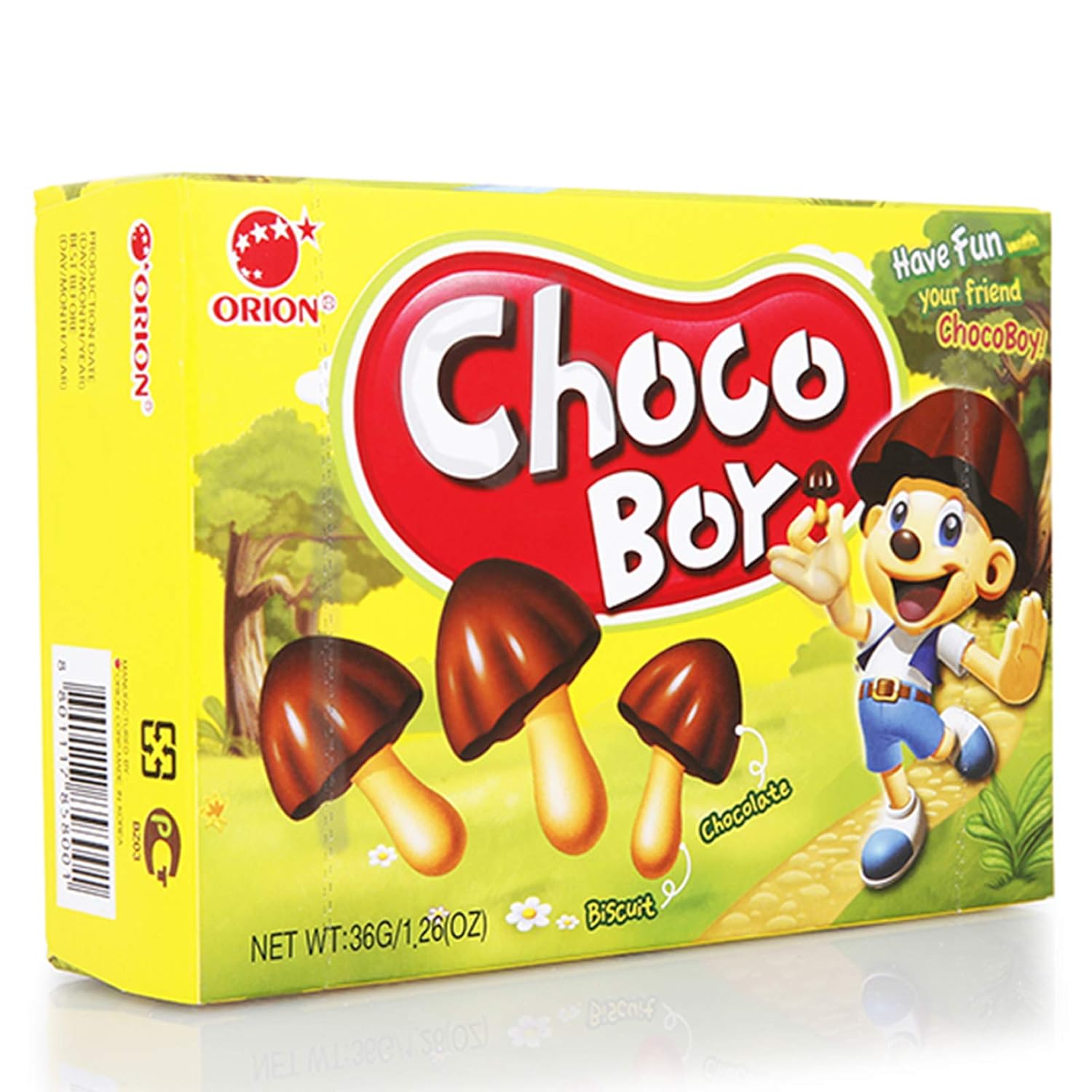 Orion - Choco Boy (Mushroom Shaped Chocolate Topped Mini Biscuits)