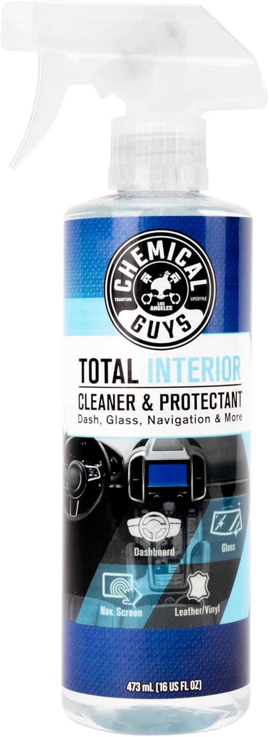 Chemical Guys Total Interior Cleaner & Protectant, Cleans & Protects Leather, Vinyl, Plastic, Rubber & Glass Streak-Free Finish for Cars, Trucks, SUVs, RVs & More - 16 oz