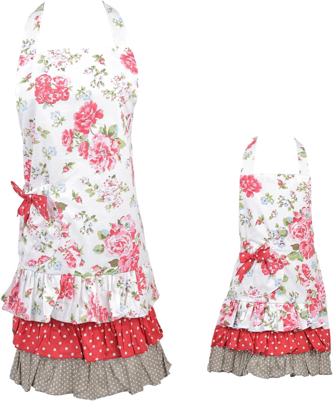 Surblue Kitchen Aprons for Women,Heavy Duty Aprons for Cooking, Baking, BBQ and Gardening
