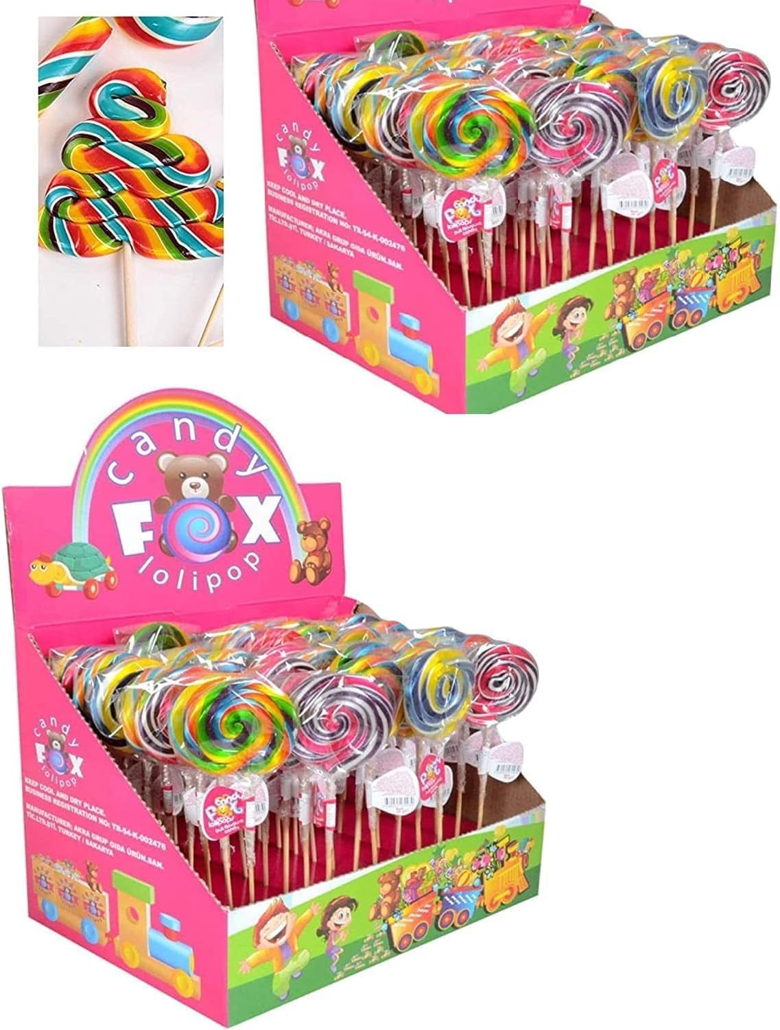 Kids Party Bag Filler Sweets Spiral Rainbow Swirly Round Unicorn,Mickey, Lollipop Candies 5-8 Different Shapes Kids Gifts for Children For Birthday, Holiday, School (10)