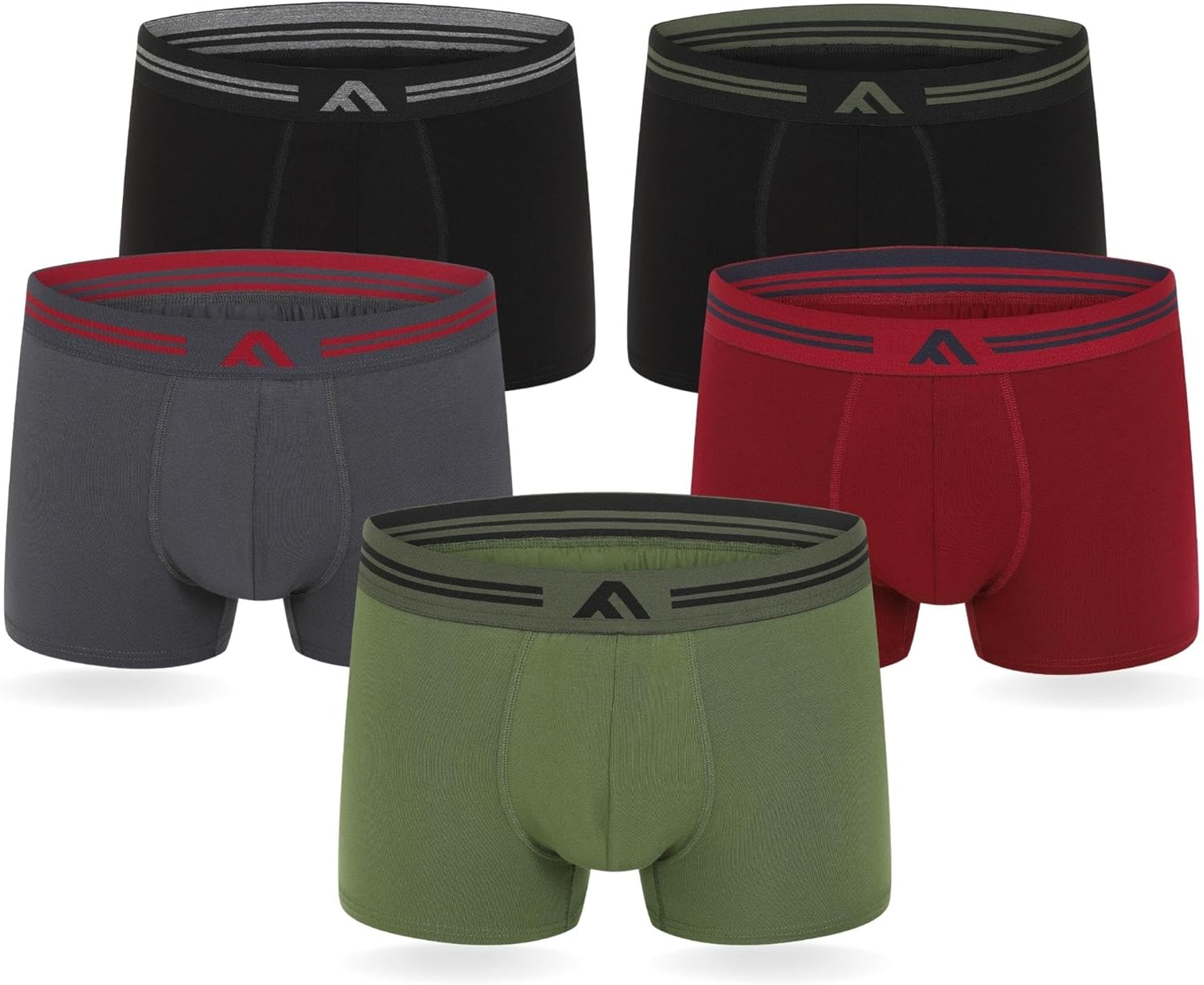 FM London Men's Super Soft Bamboo Boxer Shorts 5-Pack