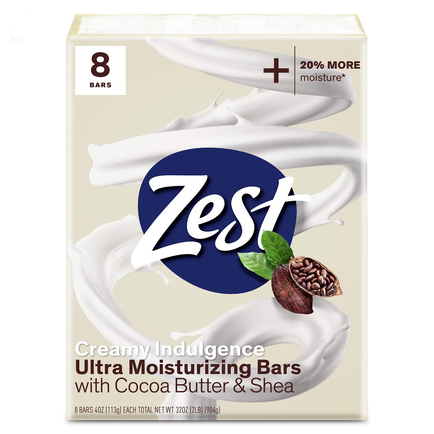 Zest Bar Soap - 8 Bars - Enriched With Cocoa Butter And Shea for Ultra Moisturizing Cleansing - Leaves Your Body Feeling Silky Smooth And Deeply Moisturized