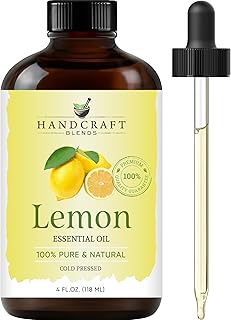 Handcraft Blends Lemon Essential Oil - Huge 4 Fl Oz - 100% Pure and Natural - Premium Grade with Glass Dropper