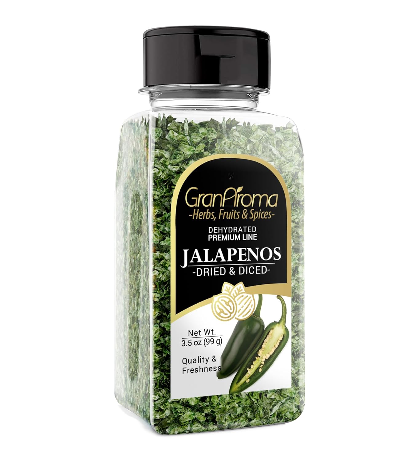 GranAroma Diced Jalapenos, Spicy, Flavorful Peppers, Toppings & Salsas (3.5 Ounce)