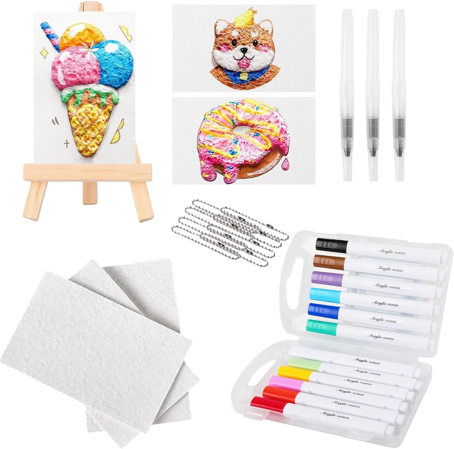 ZRW Magic Puffy Paint,Magic Foam Texture Painting,3D Drawing Mag-ic Canvas Sponge,DIY Bubble Drawing Pens Art Supplies