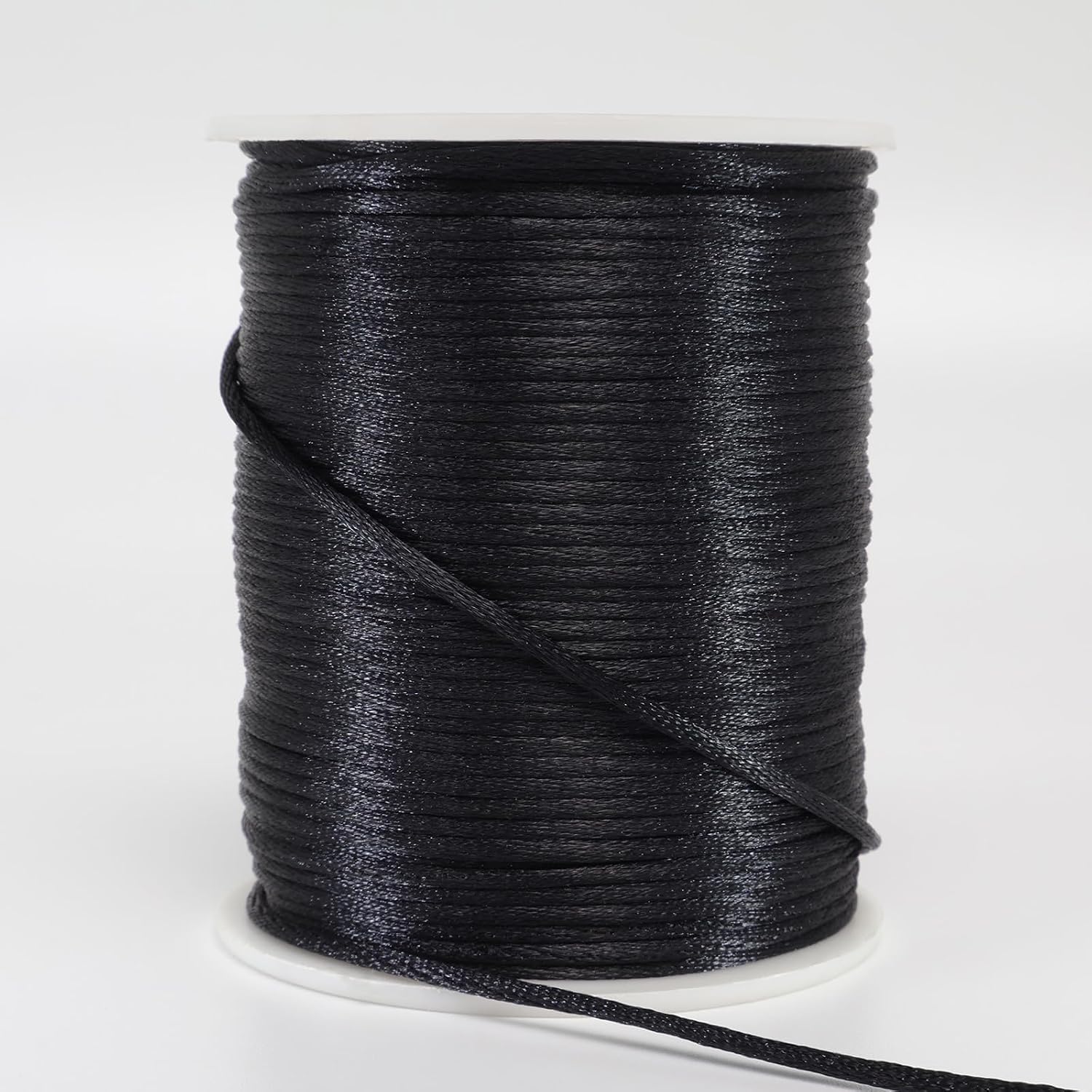 LUSTEMBER 2 mm x 330 Feet Satin Nylon Cord, Silky Smooth Nylon String for Jewelry Making Bracelet Necklaces Beading Thread Rattail Macrame Kumihimo Chinese Knot Craft