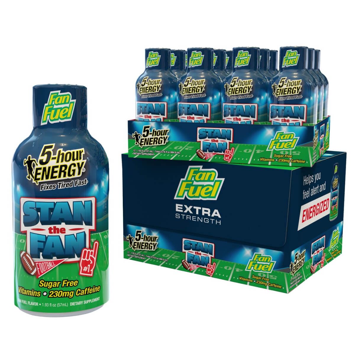 5-hour ENERGY Extra Strength Fan Fuel, Fruity Candy Blend Flavor, Energy Shots (1.93 oz. - 24 Count) Sugar-Free, 230 mg Caffeine