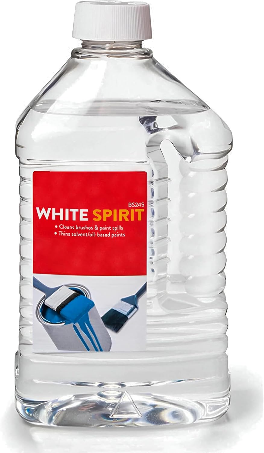 White Spirit 2Ltr Multi-Purpose Paint Solvent for Cleaning Brushes, Thinning Oil-Based Paints, Removing Grease and General DIY Use