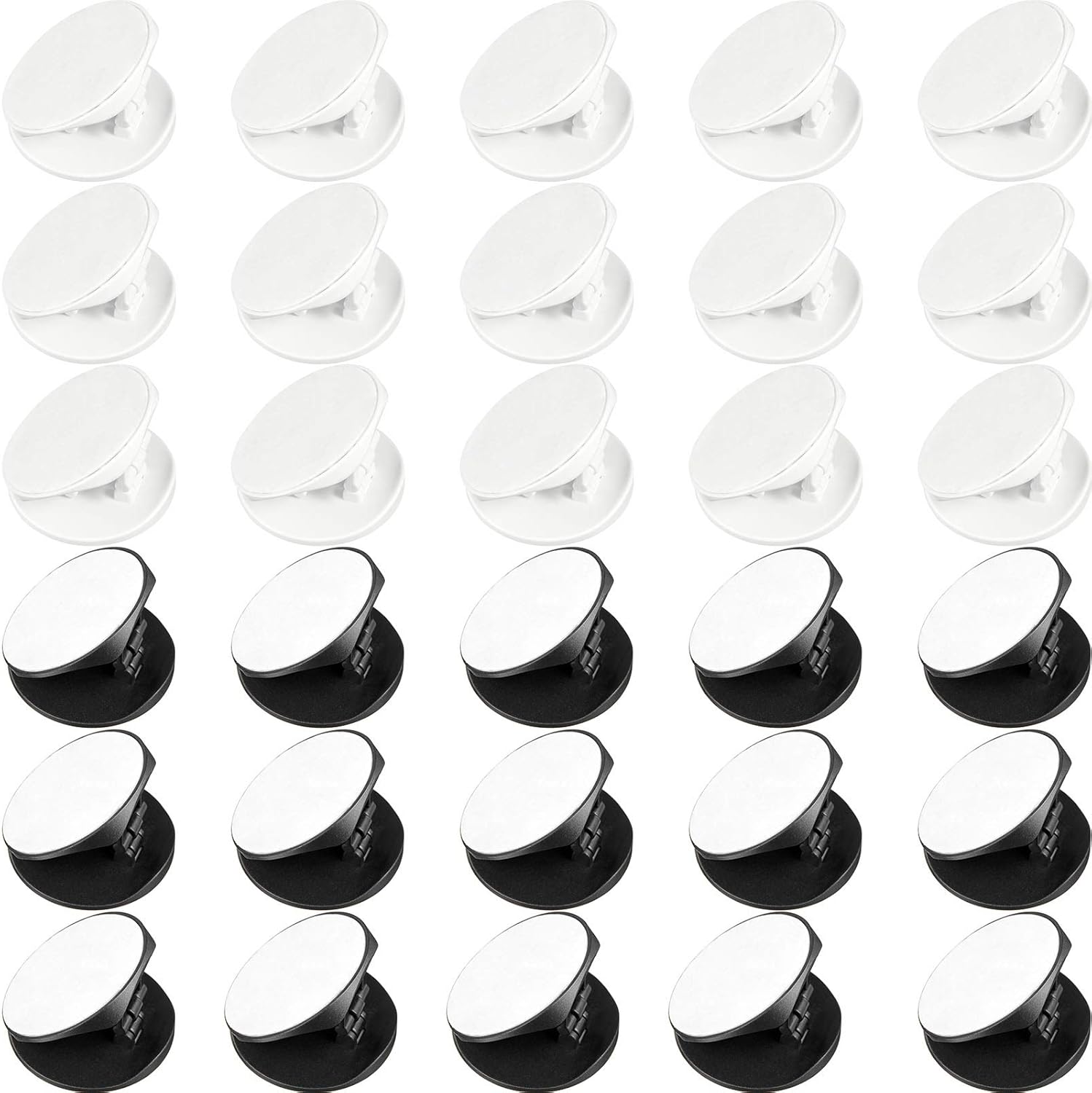 Weewooday 30 Phone Grip Holder with Double-Sided Sticker Phone Finger Expanding Stand Holder for Almost Cases Cases (Black, White)