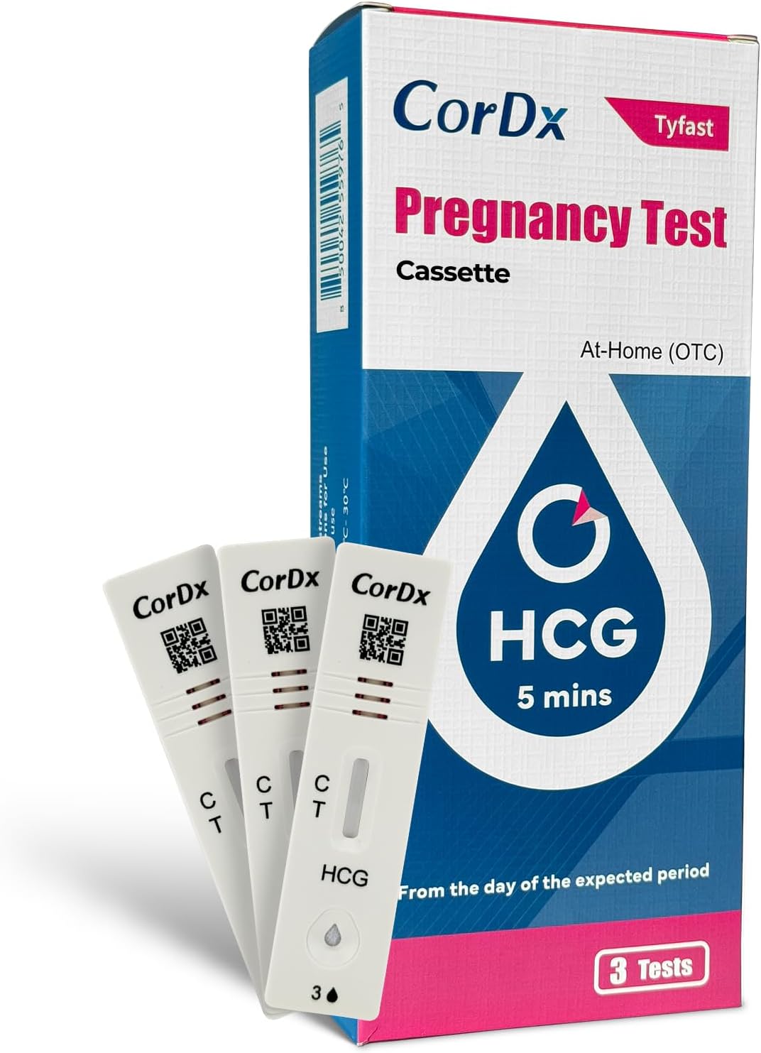CorDx Early Detection Pregnancy Test Kit, Urine Tests for Easy at Home hCG Level Testing, Tester for Pregnant Women, Clear, Fast and Reliable Result with Over 99% Accuracy, 3 Pack Cassettes