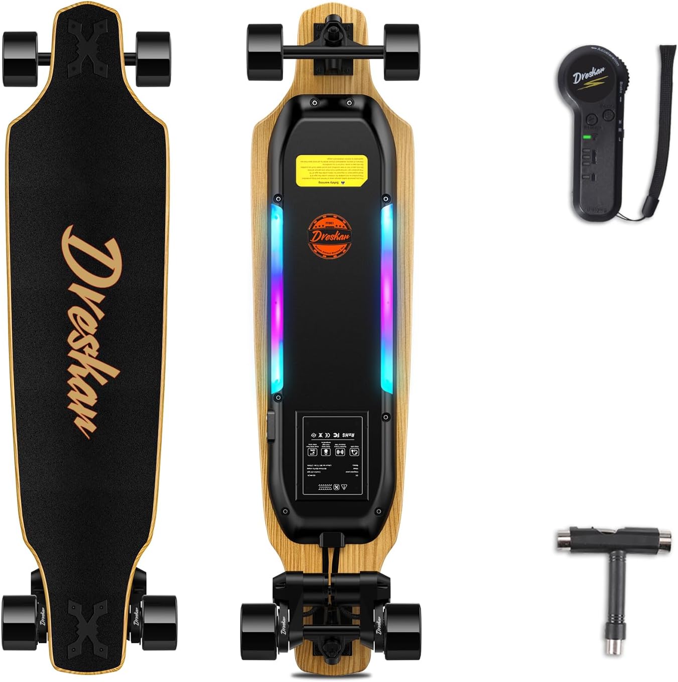Electric Skateboard with Remote, 1800W Brushless Motor, 17 Miles Range & 25Mph Top Speed, Max Load 330lbs, Electric Longboard for Adults ＆ Teens Beginners