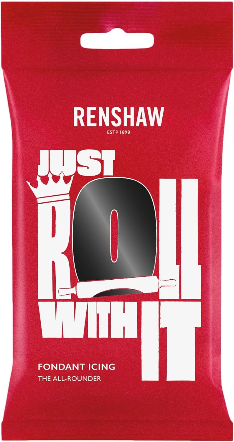 Renshaw Just Roll With It Fondant Icing - Jet Black, 250 g (Pack of 1)