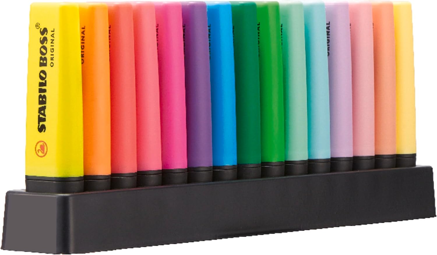 STABILO BOSS ORIGINAL - Highlighter - Deskset of 15 - with 9 Neon Colours and 6 Pastel Colours