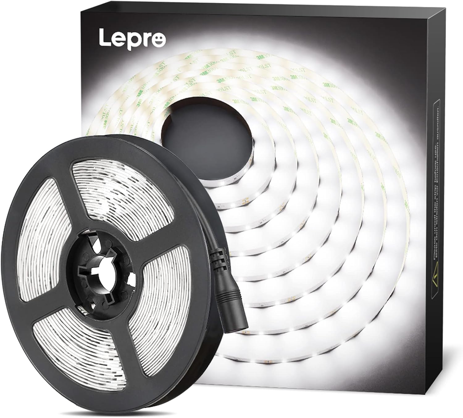 Lepro 5M LED Strip Lights, Cool White 6000K, 300 LEDs, 2300lm Bright Daylight LED Tape for Kitchen Cabinet Bar Van TV Mirror and More (12V Power Supply Not Included)