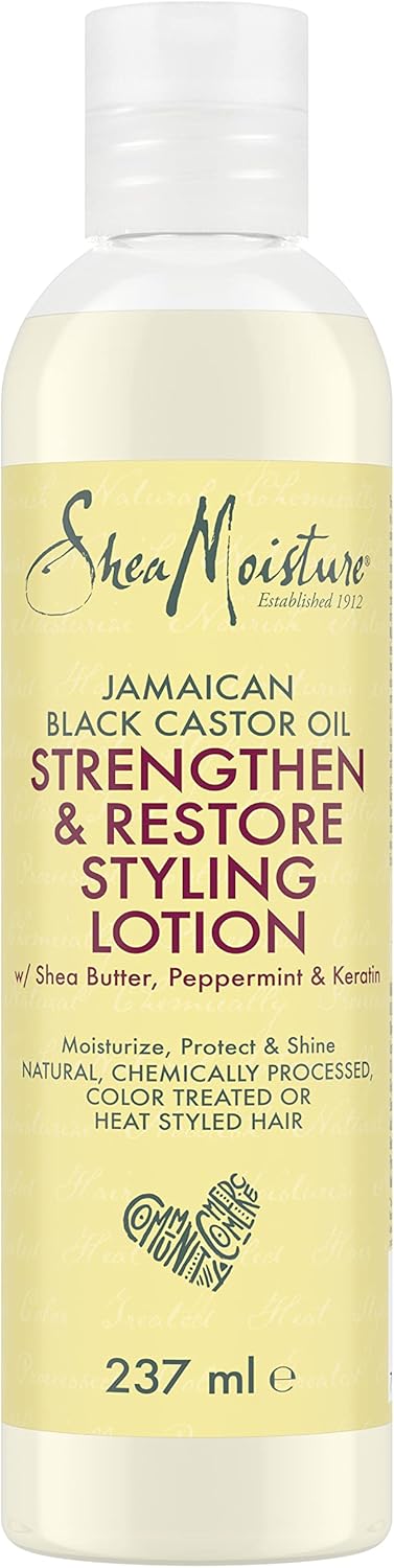 Shea Moisture Jamaican Black Castor Oil Strengthen & Restore Hair Styling Lotion Sulphate and Silicone Free for chemically processed, heat styled, or natural hair 237 ml