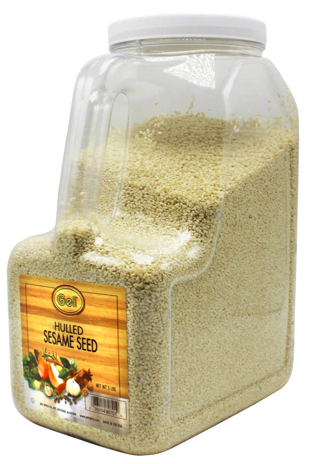 Gel Spice White Hulled Sesame Seeds 5 Lb - Bulk Size